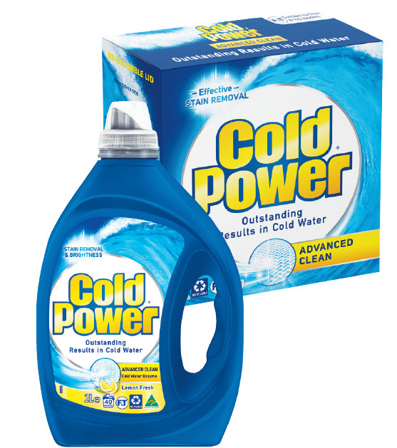 Cold power advanced clean laundry liquid 1.82 litre or powder 1.82kg