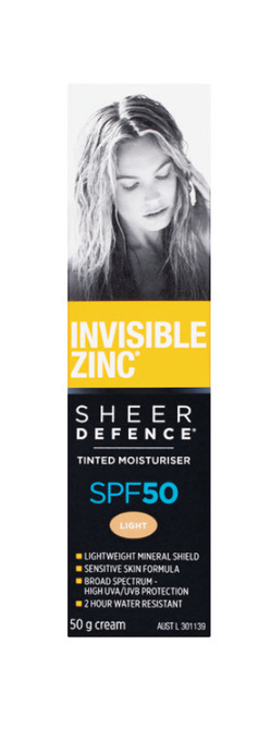 Woolworths Invisible zinc sheer moisturising tint light spf50 50g offer