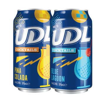 Woolworths Udl vodka cocktail cans 4x375ml offer