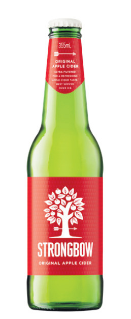Woolworths Strongbow original cider bottles 6x355ml offer