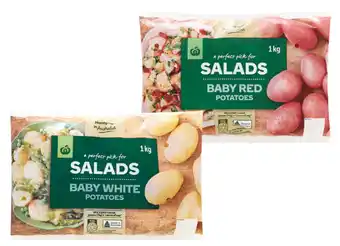 Woolworths Australian washed white or red baby potatoes 1kg pack offer