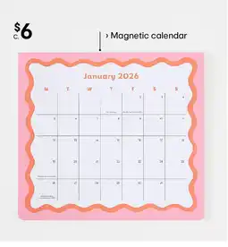 Kmart Wave 2026 magnetic calendar offer