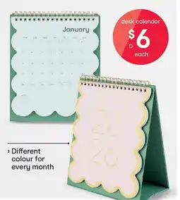Kmart Scallop 2026 desk calendar offer