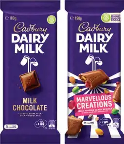 IGA Cadbury Chocolate Block 150‑190g Selected Varieties offer