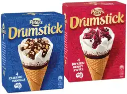 IGA Peters Drumstick 4 Pack or Mini 6 Pack Selected Varieties offer