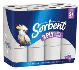 IGA Sorbent 3 Ply Silky White Toilet Tissue 24 Pack offer