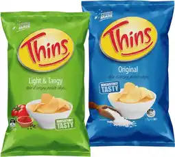 IGA Thins Chips 150‑175g Selected Varieties offer