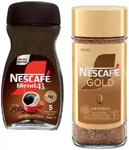 IGA Nescafé Blend 43 Instant Coffee 140-150g or Gold 90‑100g Selected Varieties offer