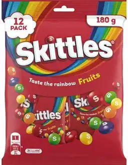 IGA Skittles Fruits Chewy Lollies Share Bag 12 Pack offer