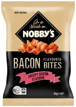 IGA Nobby’s Crispy Bacon Bites 40g or Pork Crackle 50g Selected Varieties offer