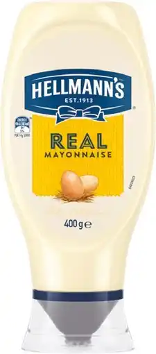 IGA Hellmann’s Squeezy Mayonnaise 400‑432g Selected Varieties offer