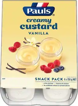 IGA Pauls Vanilla Custard Snack Pack 6x150g offer