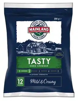 IGA Mainland Tasty or Mozzarella Finely Grated Cheese 200g offer