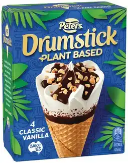 IGA Peters Drumstick Plant Based Classic Vanilla 4 Pack offer