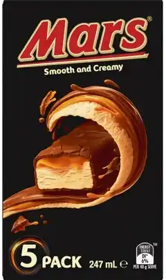 IGA Mars or Snickers Frozen Dessert Bars 5 Pack offer