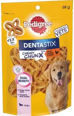 IGA Pedigree Dentastix Chewy Chunx Dog Treats 68g Selected Varieties offer