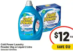 IGA Cold Power Laundry Powder or Liquid offer