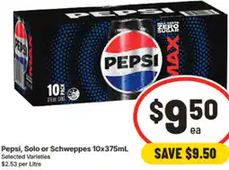 IGA Pepsi, Solo or Schweppes offer