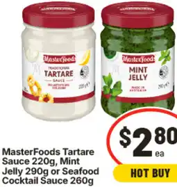 IGA MasterFoods Tartare Sauce, Mint Jelly or Seafood Cocktail Sauce offer