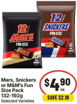 IGA Mars, Snickers or M&M's Fun Size offer