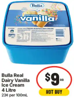 IGA Bulla Real Dairy Vanilla Ice Cream offer