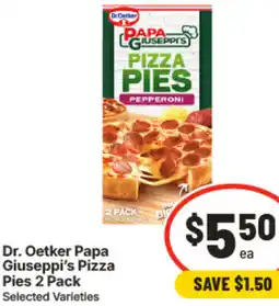 IGA Dr. Oetker Papa Giuseppi's Pizza Pies offer