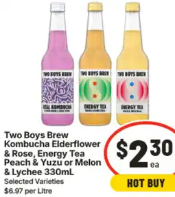 IGA Two Boys Brew Kombucha offer