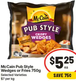 IGA McCain Pub Style Wedges or Fries offer