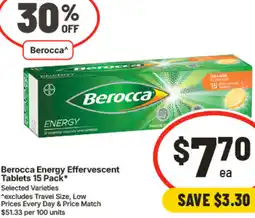 IGA Berocca Energy Effervescent Tablets offer