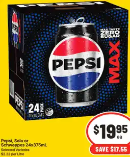 IGA Pepsi, Solo or Schweppes offer