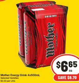 IGA Mother Energy Drink offer