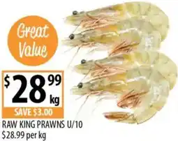 Supabarn Raw king prawns offer