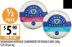 Supabarn Tasmanian heritage camembert or double brie offer