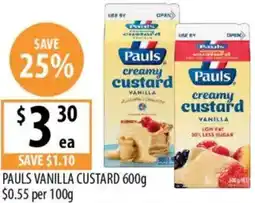 Supabarn Pauls vanilla custard offer