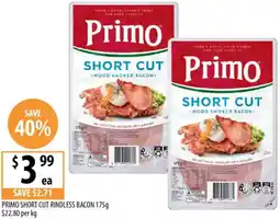 Supabarn Primo short cut rindless bacon offer