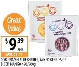 Supabarn Oob frozen blueberries, mixed berries or diced mango offer