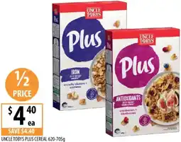 Supabarn Uncle tobys plus cereal offer