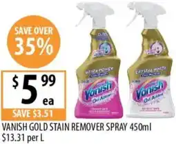 Supabarn Vanish gold stain remover spray offer
