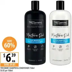Supabarn Tresemme shampoo & conditioner offer