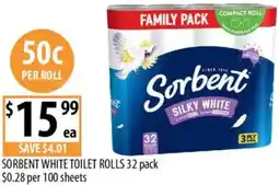 Supabarn Sorbent white toilet rolls offer