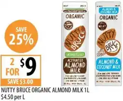 Supabarn Nutty bruce organic almond milk offer