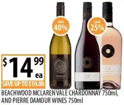 Supabarn Beachwood mclaren vale chardonnay and pierre damour wines offer