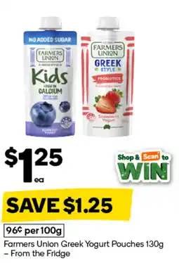 Woolworths Farmers union greek yogurt pouches offer