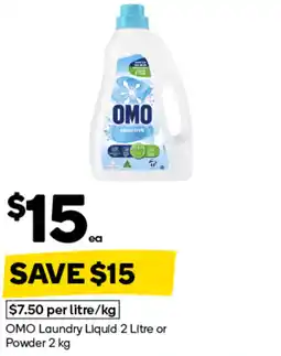 Woolworths Omo laundry liquid or powder offer