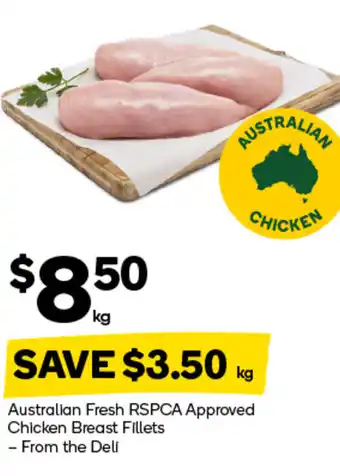 Woolworths Australian fresh rspca approved chicken breast fillets offer