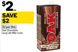 Woolworths Oak chocolate long life milk offer