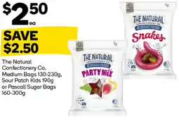 Woolworths The natural confectionery co. medium bags, sour patch kids or pascall sugar bags offer