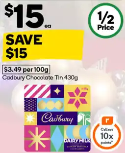 Woolworths Cadbury chocolate tin offer