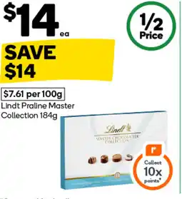 Woolworths Lindt Praline Master Collection offer