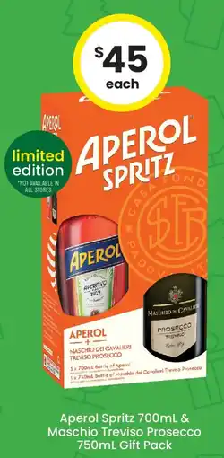 The Bottle O Aperol Spritz & Maschio Treviso Prosecco Gift Pack offer